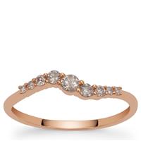 Natural Pink Diamonds Ring in 9k Rose Gold 0.26ct