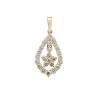 Natural Yellow Diamond Pendant in 9K Gold 1.10cts