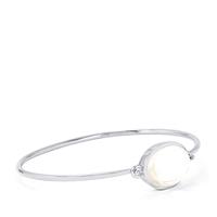 Optic Quartz Bar Bangle in Sterling Silver 11.435cts