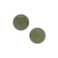 Nephrite Jade Earrings in Gold Plated Sterling Silver 11.90cts