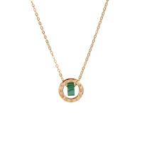 Malachite Necklace with White Topaz in Gold Plated Sterling Silver 2.10cts