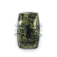 Apache Gold Pyrite Ring in Sterling Silver 24cts