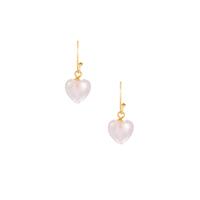 Nuristan Kunzite Heart Earrings in Gold Tone Sterling Silver 8.59cts
