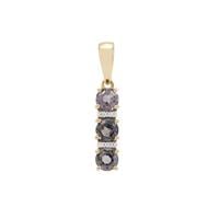 Burmese Silver Spinel Pendant with White Zircon in 9K Gold 1.05cts