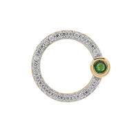 Sakota Emerald Pendant with White Zircon in 9K Gold 0.25ct