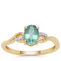 Malysheva Emerald Ring with Diamond in 9K Gold 0.65ct