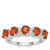 Loliondo Orange Kyanite Ring with White Zircon in Sterling Silver 2.59cts