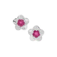 Ilakaka Hot Pink Sapphire Earrings in Sterling Silver 0.80ct (F)
