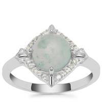 Gem Jelly Aquaprase & Green Sapphire Sterling Silver Ring ATGW 1.96cts