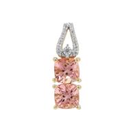 Lotus Tourmaline Pendant with White Zircon in 9K Gold 1.40cts