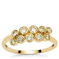 Natural Canary Diamonds Ring in 9K Gold 0.51ct