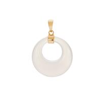 White Onyx Pendant in Gold Tone Sterling Silver 24.50cts