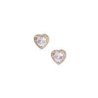 Kaduna White Zircon Heart Earrings in 9K Gold 2.72cts