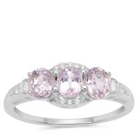 Burmese Spinel Ring with White Zircon in Sterling Silver 1.42cts