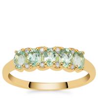 Aquaiba™ Beryl Ring with Diamond in 9K Gold 0.75ct