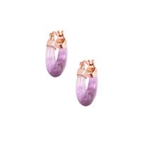 Banded Amethyst Earrings in Rose Gold Tone Sterling Silver 13.50cts