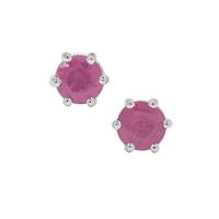 Ilakaka Hot Pink Sapphire Earrings in Sterling Silver 1.55cts