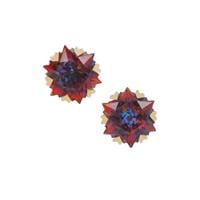 Wobito Snowflake Cut Harlequin Topaz Earrings in 9K Gold 6.05cts