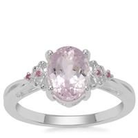 Brazilian Kunzite Ring with Thai Sapphire in Sterling Silver 2.55cts