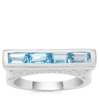 Swiss Blue Topaz Ring in Sterling Silver 1.47cts