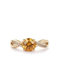 Kaduna Canary and White Zircon Ring in 9K Gold 2.05cts