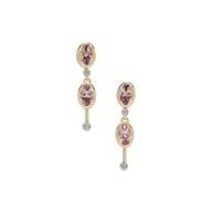 Cherry Blossom™ Morganite Earrings with Diamond in 9K Gold 1.65cts