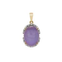 Purple Moonstone Pendant with White Zircon in 9K Gold 10.05cts