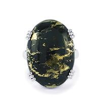 Apache Gold Pyrite Ring in Sterling Silver 23cts