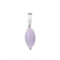 Type A Lavender Jadeite Pendant with White Topaz in Sterling Silver 5.63cts
