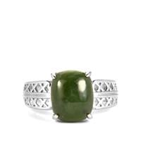 Nephrite Jade Ring in Sterling Silver 4.94cts