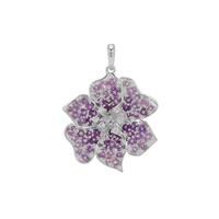 Ombre Floral Fiore Ametista Amethyst Pendant with White Topaz in Sterling Silver 1.60cts