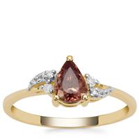 Miova Loko Colour Change Garnet Ring with Diamond in 9K Gold 0.84ct