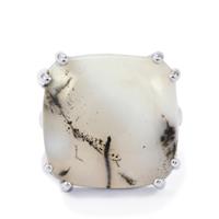 Siberian Dendrite Quartz Ring in Sterling Silver 17.27cts