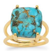Copper Mojave Turquoise Ring in Gold Plated Sterling Silver 9.60cts