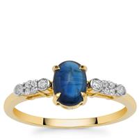 Nilamani Ring with White Zircon in 9K Gold 1.30cts