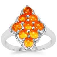 Mexican Fire Opal Ring in Sterling Silver 1.18cts