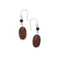 Sonora Dendrite Earrings with Nampula Garnet in Sterling Silver 20.10cts