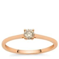 Golden Ivory Diamond Ring in 9K Rose Gold 0.25ct