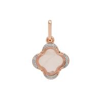 Rosé Quartz Pendant with White Zircon in Rose Gold Plated Sterling Silver 4.30cts