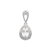 Itinga Petalite Pendant with White Zircon in Sterling Silver 0.75ct