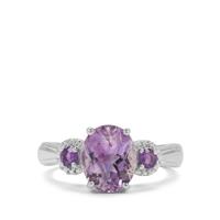  Moroccan Amethyst Ring with African Amethyst in Sterling Silver 2.60cts