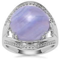 Blue Lace Agate Ring in Sterling Silver 9.66cts