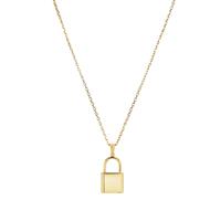 18" Gold Tone Sterling Silver Altro Padlock Pendant Necklace 6.45g