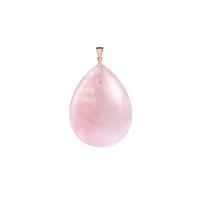 Rose Quartz Pendant in Rose Gold Tone Sterling Silver 68.40cts