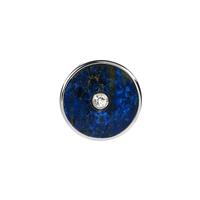 Sar-i-Sang Lapis Lazuli Pendant with White Topaz in Sterling Silver 4.50cts