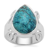 Namibian Shattuckite Ring in Sterling Silver 8cts