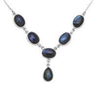 Paul Island Labradorite Necklace in Sterling Silver 40cts