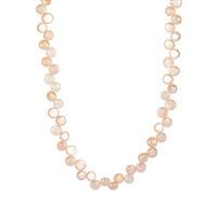 Naturally Papaya Pearl Necklace in Sterling Silver (7mm)