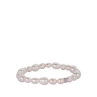 Kaori Cultured Pearl Stretchable Bracelet in Sterling Silver