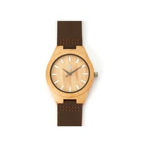 YouBamboo Watch with Leather Strap - Male